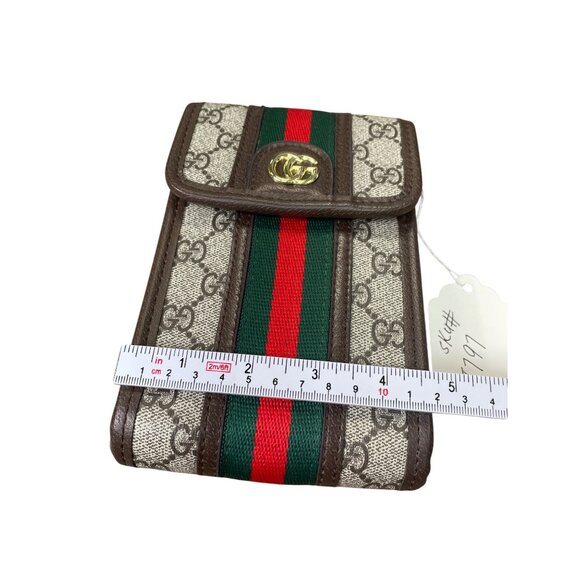 Gucci GG Supreme Canvas Ophidia womans brown red green crossbody SKU 8797 - Picture 6 of 16